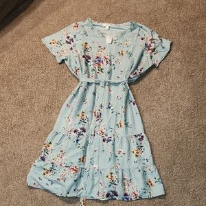 CJ Banks Blue Flutter Sleeve Sundress